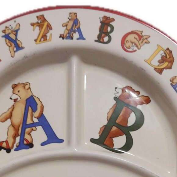 Vintage Tiffany & Co. Alphabet Bears Plate & Mug in Light Cream Made in 1994 - Picture 5 of 8